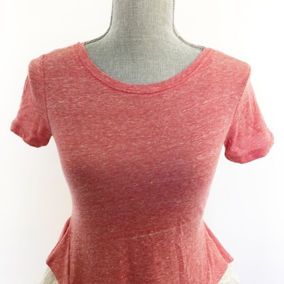 Free People Blouse Peplum Red Lace Trim XS (C32) - Picture 6 of 7